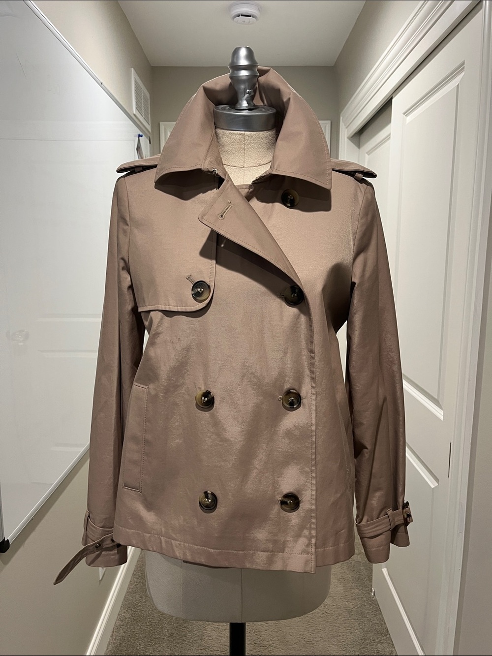 Polo by Ralph Lauren Short Double-Breasted Trench Coat - Mauve Taupe